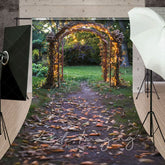 Aperturee - Aperturee Lighted Floral Arch Grassland Summer Sweep Backdrop
